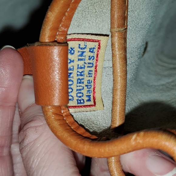 Dooney&BourkeVintageAWL White&Tan DrawstringBucketBag. TasselStyleDrawstring.EUC - Picture 7 of 16